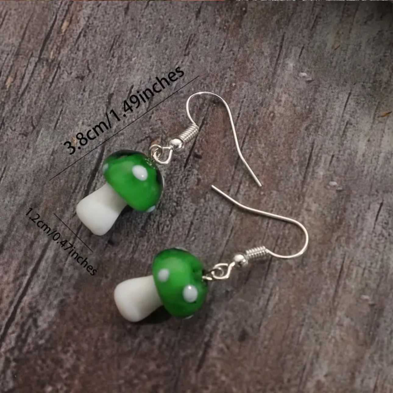 1pair Vintage Gothic Red Mushroom Earrings. Unisex Earrings.