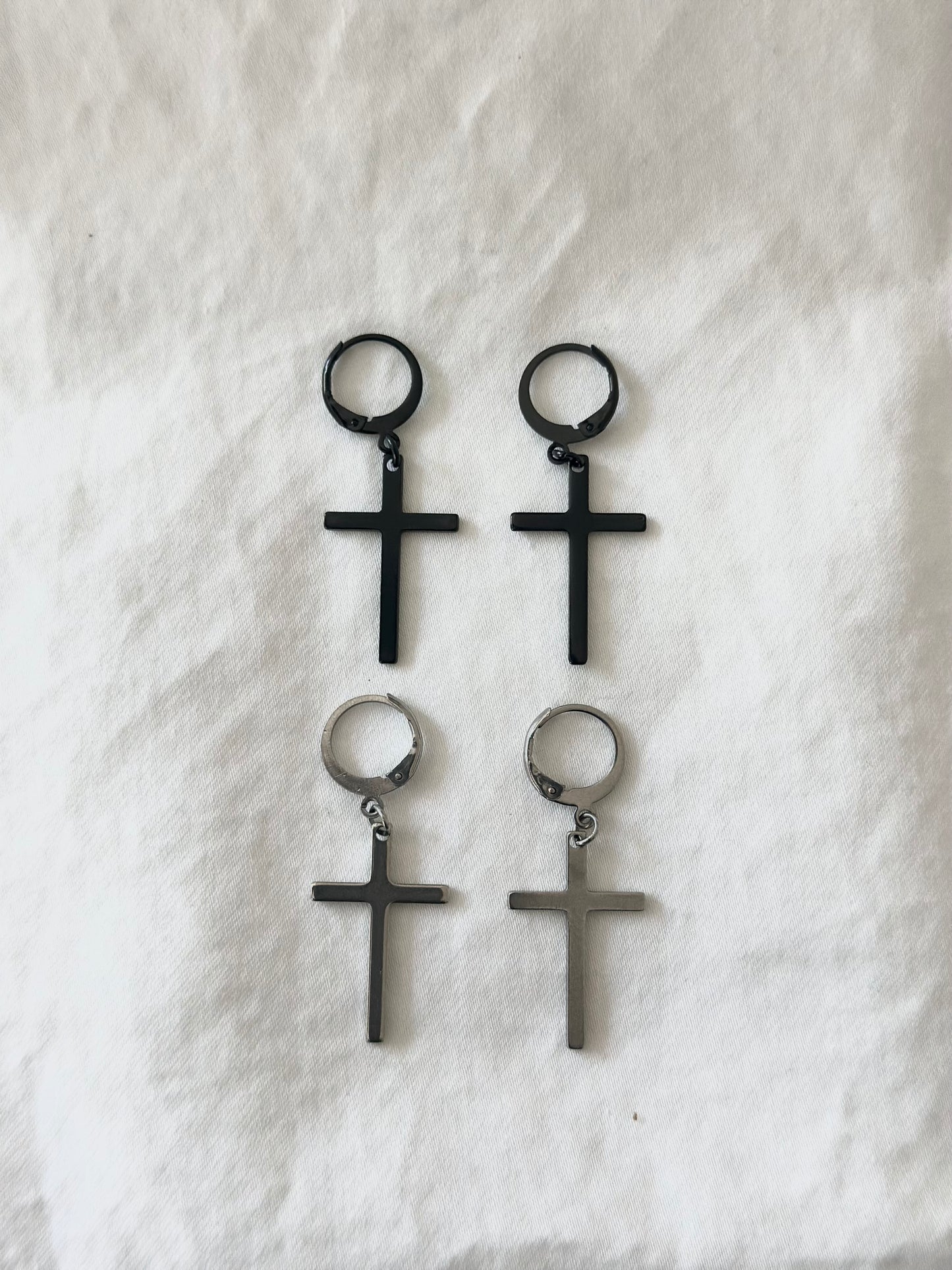 4 Piece Stainless Steel Cross Earrings. Religious Themed Unisex Earrings.